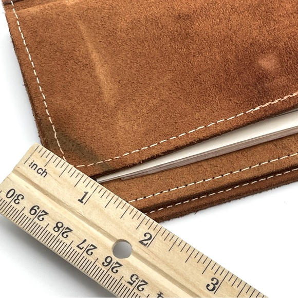 Vintage Boho Style Tooled Suede Leather Wallet - Picture 16 of 16